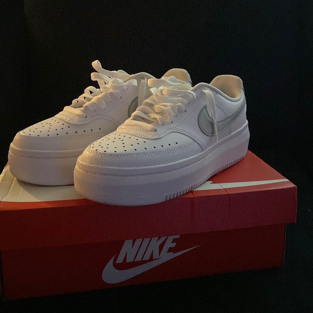 White and silver shoes